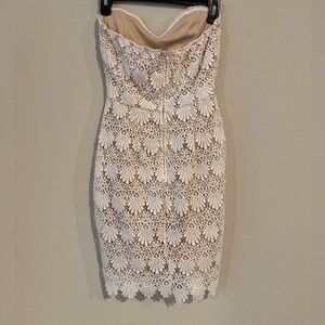Charlotte Russe Cream Lace Strapless Dress